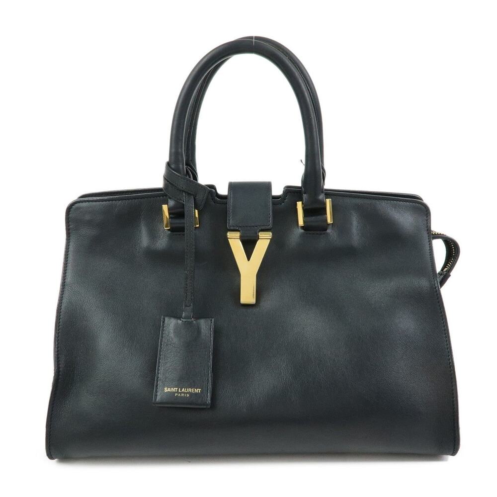 Saint Laurent Petit Cabas Y Line Calfskin Handbag Black